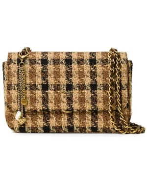 Twinset Bouclé Checked Shoulder Bag - Metallic