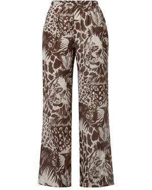 Kaos Animal-Print Pants - Brown
