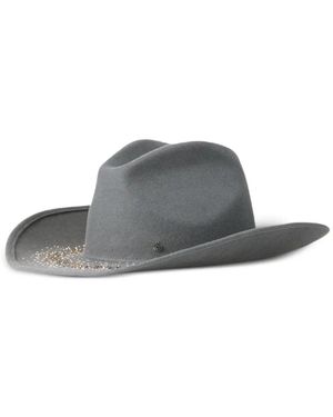 Maison Michel Logo-Plaque Hat - Grey