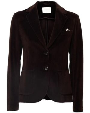 Circolo 1901 Velour Slim-Fit Blazer - Black