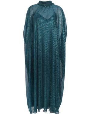 Talbot Runhof Metallic-Thread Maxi Dress - Blue