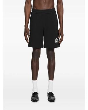 Moncler Logo-Patch Jersey Shorts - Black