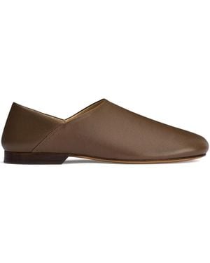 Lemaire Leather Slippers - Brown