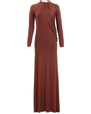 Silvia Tcherassi Lais Draped Long-Sleeve Maxi Dress - Red