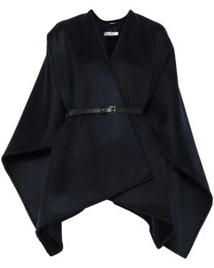 Max Mara Capa De Punto Con Logo Bordado - Negro