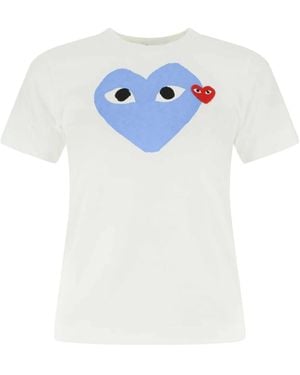 COMME DES GARÇONS PLAY Heart-Print Cotton T-Shirt - White