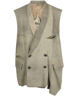 Ziggy Chen Asymmetric Double-Breasted Jacket - Green