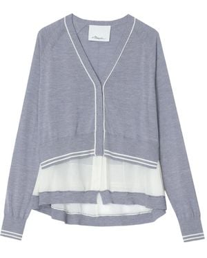 3.1 Phillip Lim Cardigan A Strati - Blu