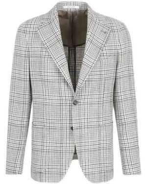 Tagliatore Houndstooth Single-Breasted Blazer - Gray