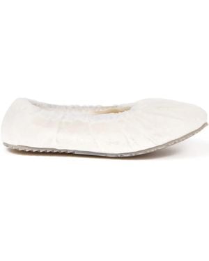 Maison Margiela Ballerines À Fronces - White