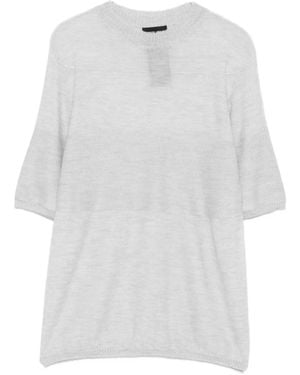 Giorgio Armani Short-Sleeve Knitted Top - White