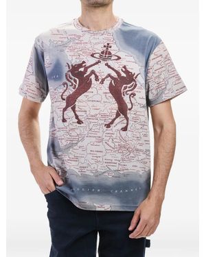 Vivienne Westwood Horses Map-Print T-Shirt - Grey