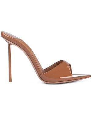 Le Silla Bella Sandalen Aus Lackleder 80Mm - Braun