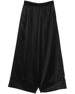 Junya Watanabe Satin-Finish Wide-Leg Trousers - Black