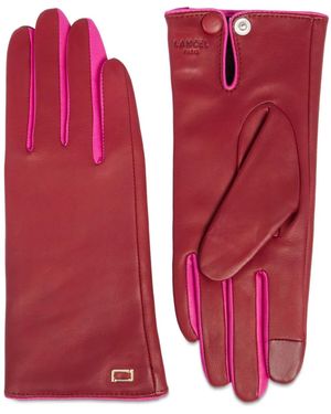 Lancel Guanti Con Bordo A Contrasto - Rosso