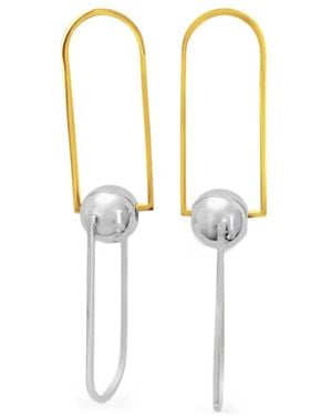 Hzmer Jewelry Maya Mixed-Metal Dangle Earrings - White