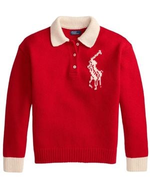 Polo Ralph Lauren Pullover Mit Logo-Intarsie - Rot
