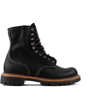 Red Wing Lace-Up Leather Boots - Black