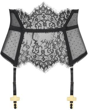 Scandale Inspiration Divine Lace-Panel Waist Garter - Gray