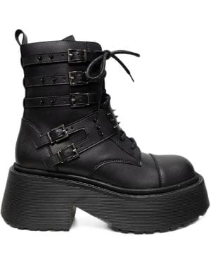 Altercore Abyss Spiked Buckled Boots - Black