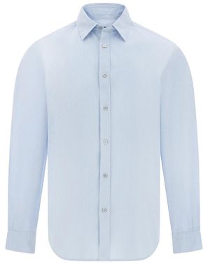 BOGGI Striped Poplin Shirt - Blue