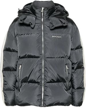 Palm Angels Logo-Embroidered Puffer Jacket - Black