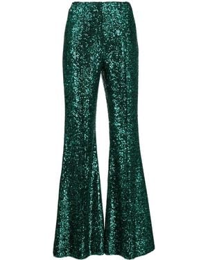 Elie Saab スパンコール フレアパンツ - グリーン