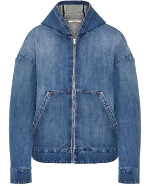 Valentino Garavani Hooded Denim Jacket - Blue