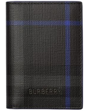 Burberry City Check Folding Card Case - Black