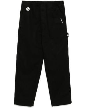 Aape By A Bathing Ape Pantaloni Moonface Dritti Con Logo - Nero