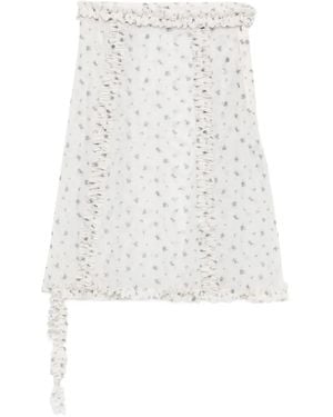 ROKH Floral-print skirt - Weiß