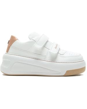 Acne Studios Leather Touch-Strap Sneakers - White