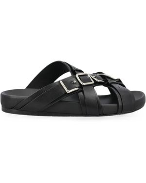 Loewe Buckle-Fastening Leather Sandals - Black