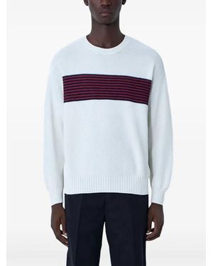 Visvim Gestreifter Pullover - Weiß