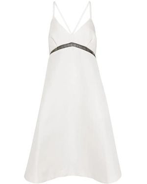 Sacai V-Neck Midi Dress - White