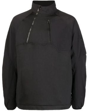 Maharishi Diagonal-Zip Paneled Sweatshirt - Black