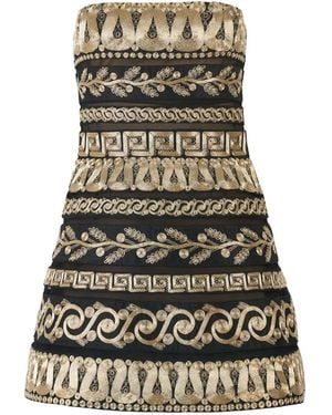 Carolina Herrera Embroidered Strapless Mini Dress - Black