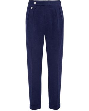 Brunello Cucinelli Pleated Tailored Trousers - Blue