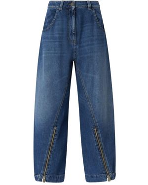 Pinko Zip Washed Denim Jeans - Blue