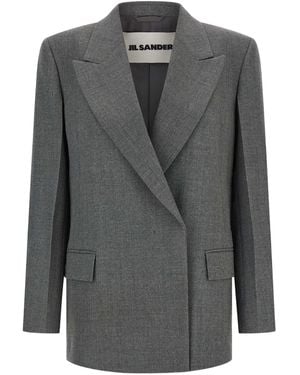 Jil Sander Blazer con bolsillo en el pecho - Gris