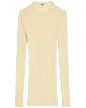 Jil Sander Geripptes Sweatshirt - Weiß