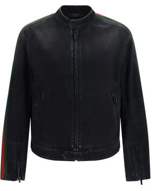 Gucci Web Detail Denim Jacket - Blue