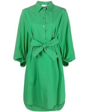 P.A.R.O.S.H. Belted Cotton Shirt Dress - Green