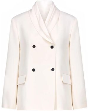 Loulou de Saison Jiha Double-Breasted Shawl Collar Jacket - Natural
