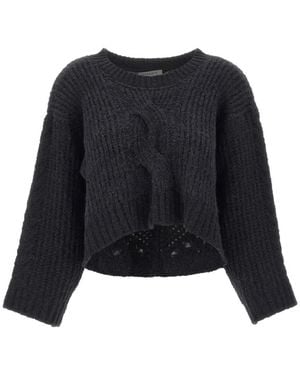 Maurizio Mykonos Openwork-Back Cropped Jumper - Black