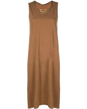 Uma Wang Sleeveless Midi Jersey Dress - Brown
