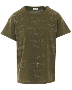 Liu Jo Rhinestone-Embellished T-Shirt - Green