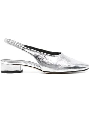Aeyde Dua Crackle Laminated Calf Leather Shoes - White