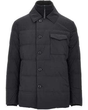 DUNO Vance Quilted Button-Down Coat - Blue