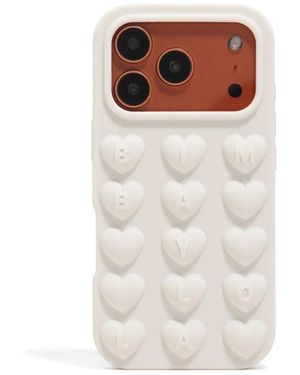 Bimba Y Lola Heart-Embossed Iphone 17 Pro Phone Case - White